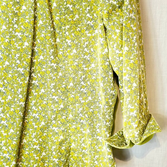 i.e.relaxed - Women's Floral Calico Button Up Shirt Sz PL Details - GREEN - Picture 5 of 13